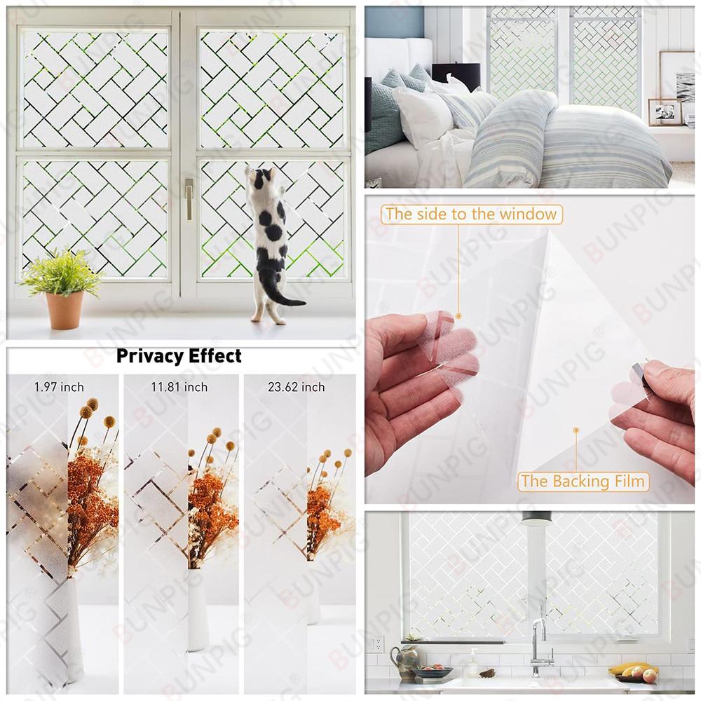 Matte Window Film Privacy Self Adhesive Static Cling 3D Stained Glass Decorative Rainbow Sticker Removable Anti-Uv Vinyl Cover Quality