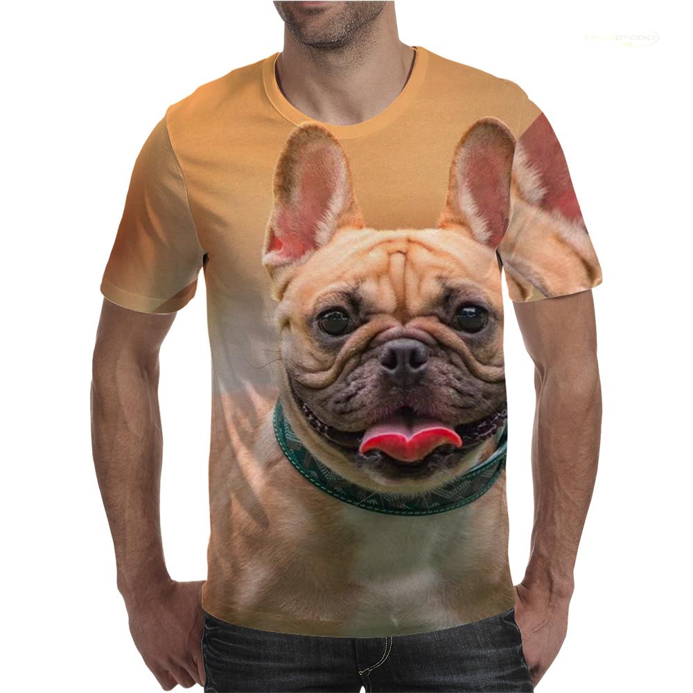 Bulldog Men's T Shirt O Neck Short Sleeve Animal Funny Graphic Streetwear Summer Male