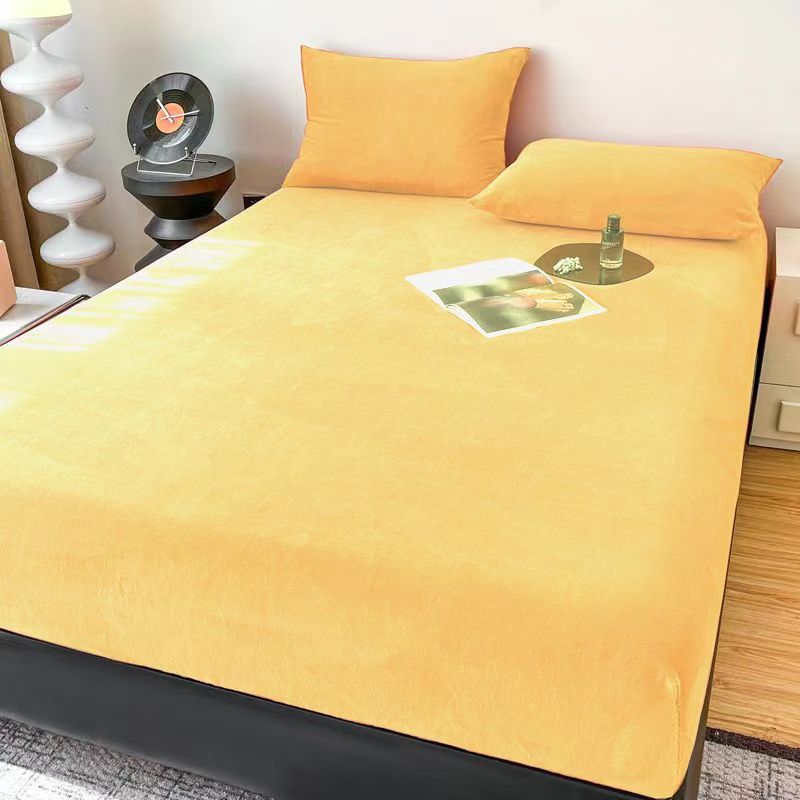 Горячий плюшевый утолщенный бархатный наматрасник Queen/King, защитный чехол для зимнего наматрасника, нескользящий двойной(Нет наволочки)