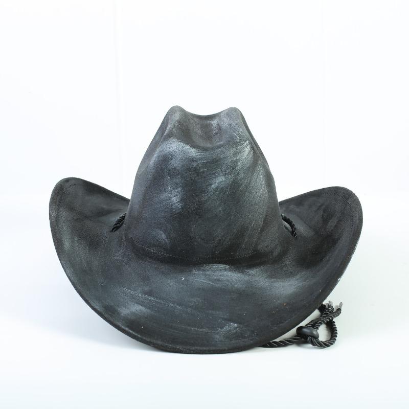 Vintage Distressed Western Cowboy Hat For Men Women Suede Fabric