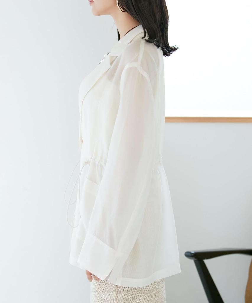 [BIS] Женская прозрачная куртка на кулиске, BVV14020, Натуральный (16)