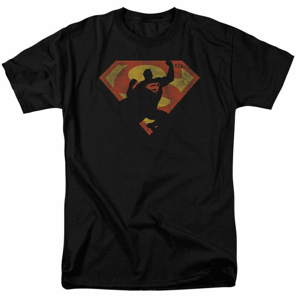 26 Superman S Shield Knockout Logo T Shirt Licensed Comic Book Movie Tee Black Unisex T-Shirt