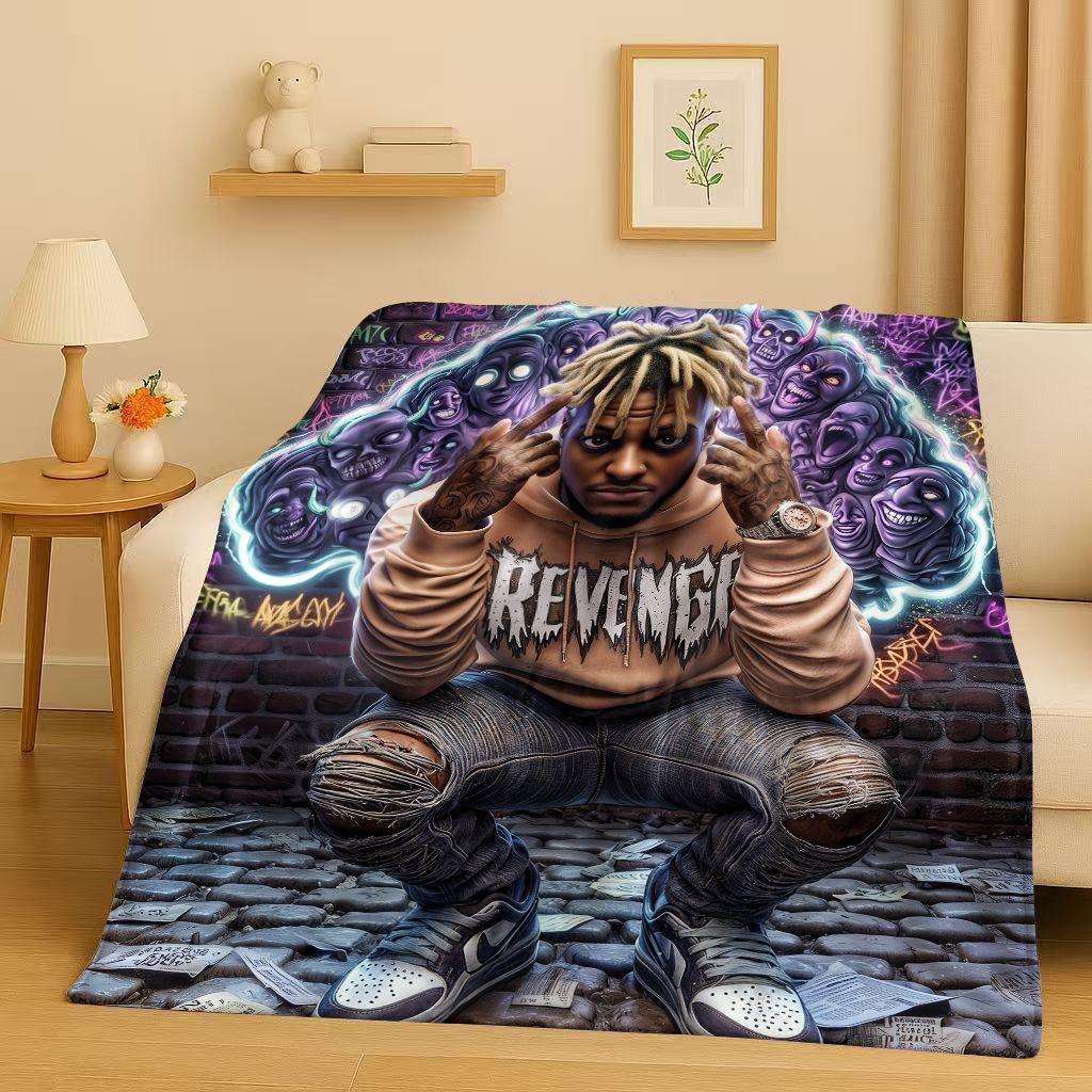 2026 New Top Hip Hop Rapper Star Cartoon Art Flannel Blanket,Ultra Soft Warm Plush Throw for Home Bedroom Bed Sofa Cover Office