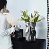 Luxury Morden Flowers Vase Home Decoration Silver Designer Vase Room Decor High-end Accessories Table Decoration Gifts