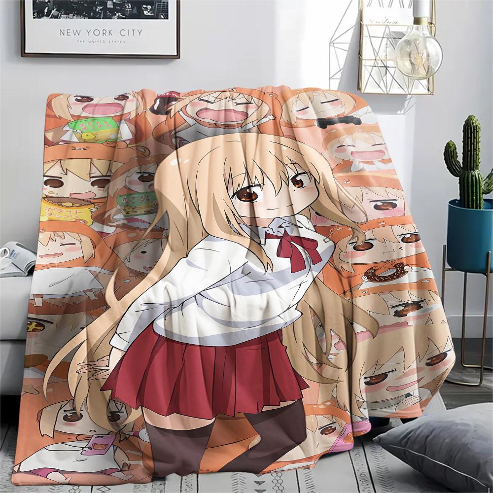 1 шт. Himouto! Фланелевое одеяло с принтом Умару-тян, Высококачественное, Для всех сезонов, Декор для дома, Тепло и уют, Идеально для рождественских подарков