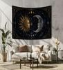 Sun and Moon Tapestry Celestial Wall Hanging Gothic Boho Tapestry Moon Phase Wall Art Mystical Astrology Bedroom Decor