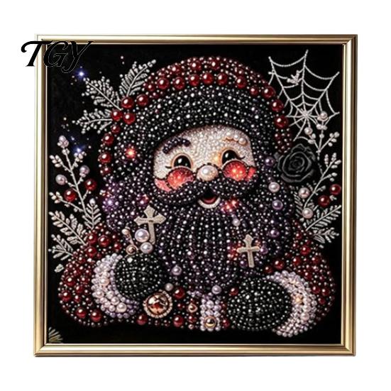 Educational Color Perception Toys Gothic Faux Pearl Art Kit, 3D Dark Evil Pumpkin Painting Handcrafted Home Wall Ornaments Spooky Castle Halloween DIY