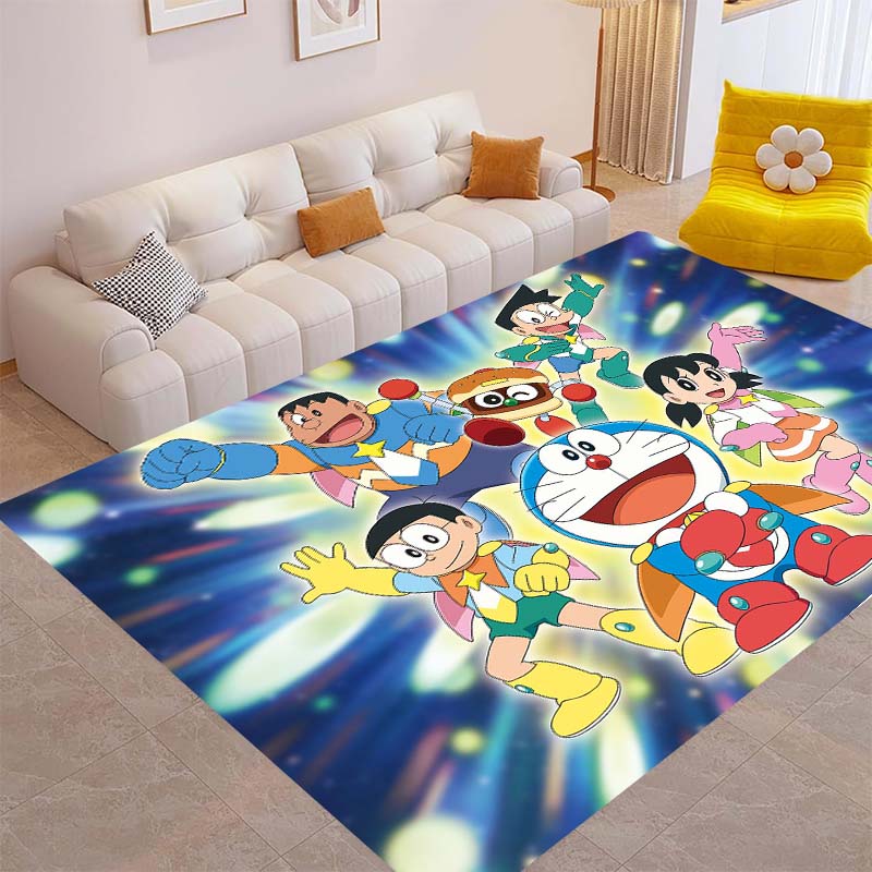Cute Doraemon Rug, Suitable for Playrooms, Bedrooms, Living Rooms, Sofas, and Other Home Décor; Non-slip Children's Mat.