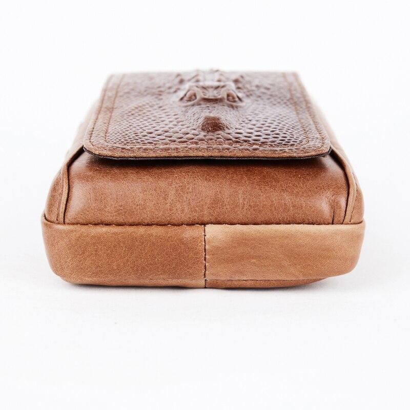 Натуральная натуральная кожа, поясной ремень, мужской портсигар для сотового/мобильного телефона, сумка для денег, кошелек с крокодиловым узором, поясная сумка Ba