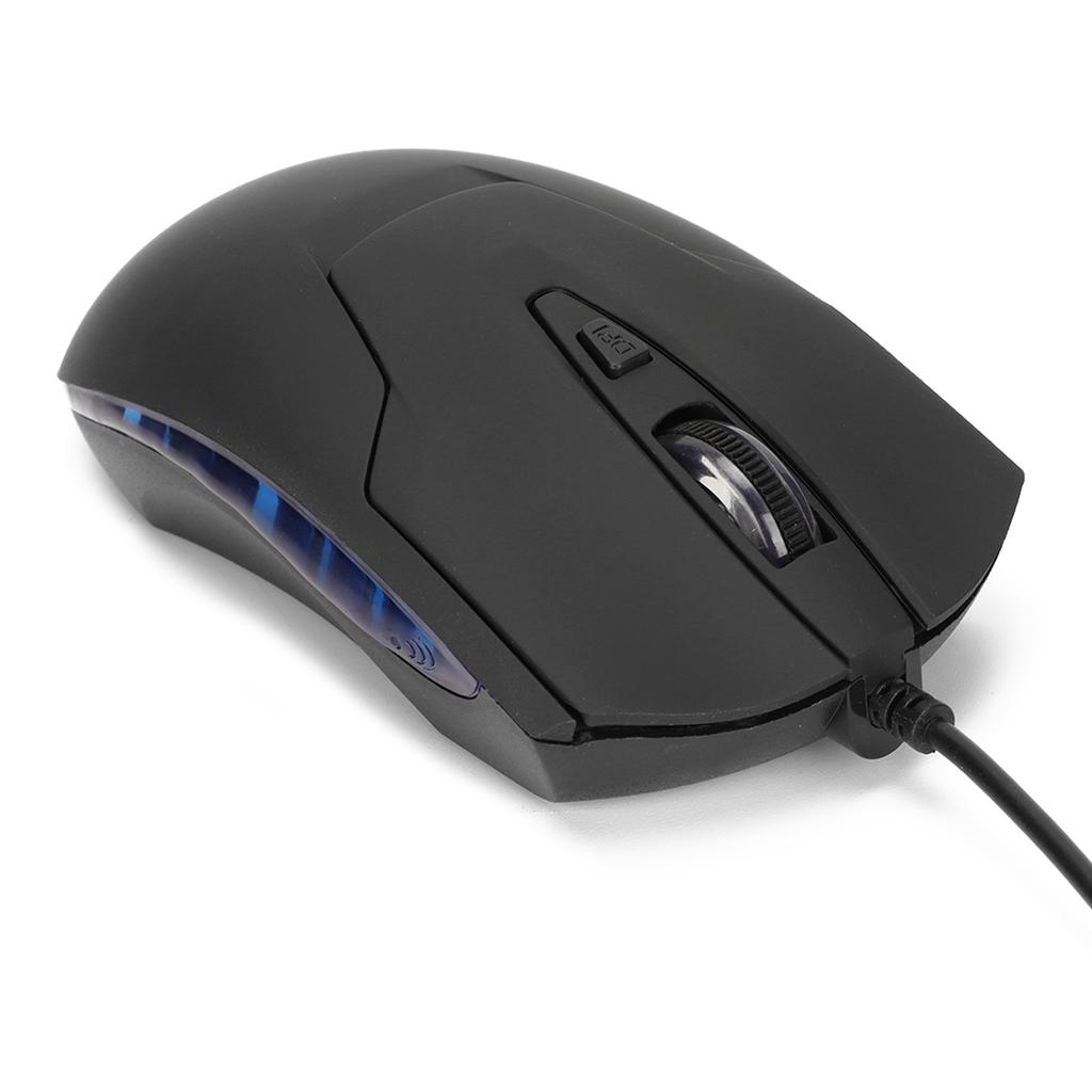 Wired Mouse Blue Backlit Type C Ergonomic Multimedia Keys Adjustable DPI Gaming Mouse for Gaming Office Study