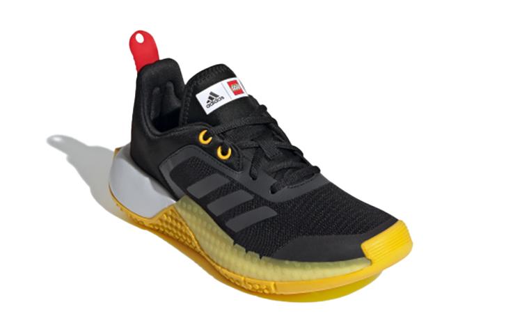 LEGO x Adidas Sport J Нескользящая Амортизация Устойчивая к истиранию Дышащая Низкие Детские Беговые Кроссовки Черный Желтый FX2863