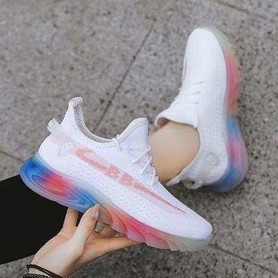 Женская обувь с кокосовой подошвой, туфли для папы с желе и радужной подошвой, новые дышащие кроссовки с сеткой, нескользящая спортивная обувь