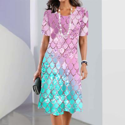 Красочные принты в форме рыбьей чешуи женские платья дизайн больших размеров элегантные длинные платья женские платья женская одежда