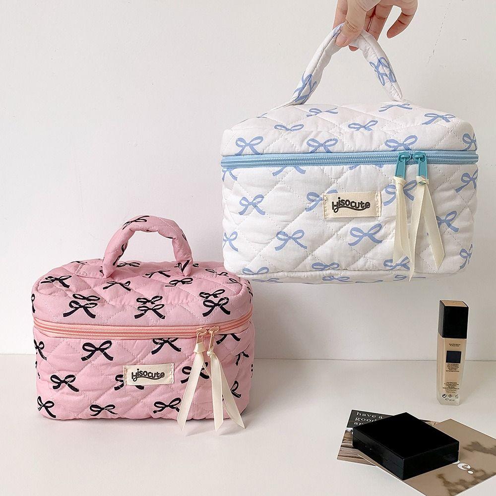 Мешочек для хранения туалетных принадлежностей на молнии с бантом, симпатичные косметички
