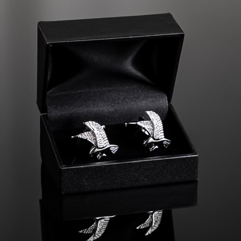 Exquisite Electroplated Silver Eagle Shaped Copper Metal Cufflinks French Shirt
