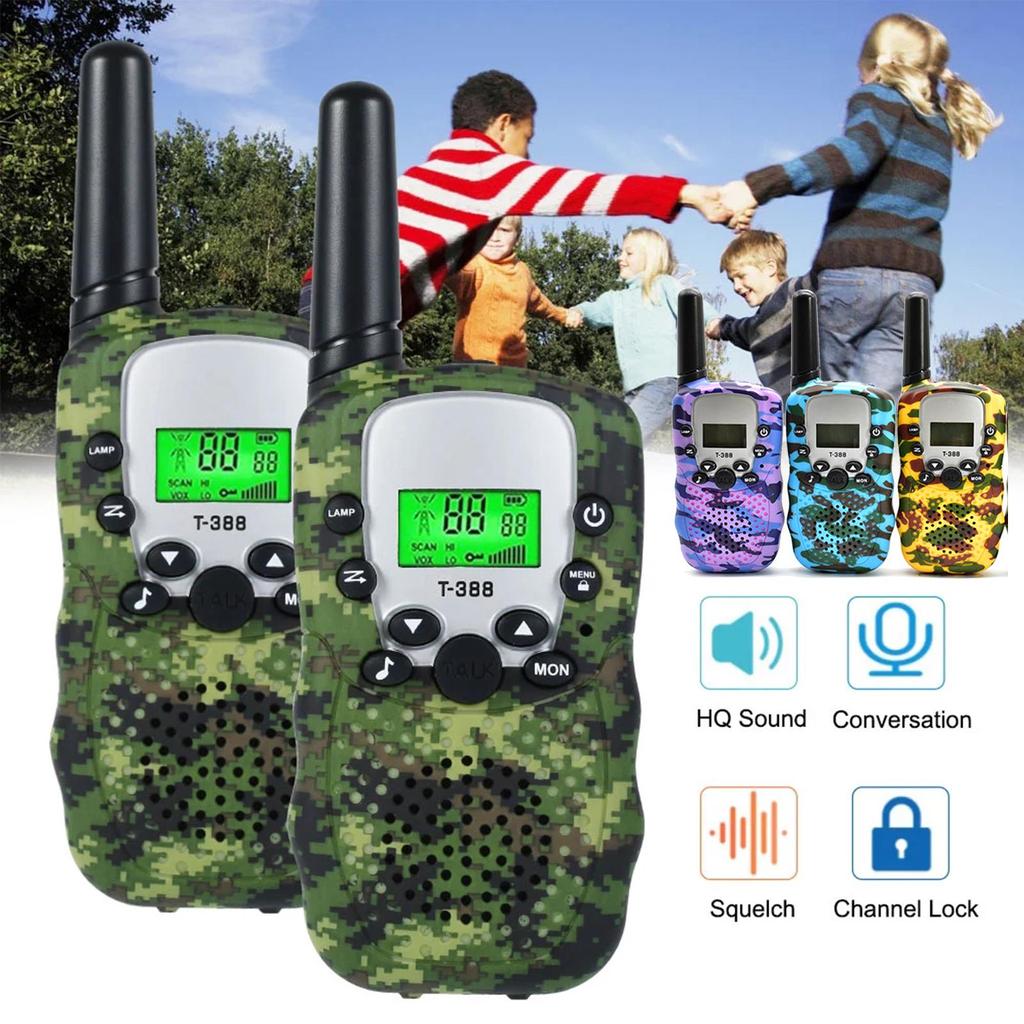 2 Pack Walkie Talkies for Kids, 3 KMs Long Range Children Walky Talky Handheld Radio Kid Toy Gifts for Boys and Girls