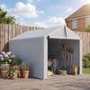 Garage Tent 2.2 x 1.6 m, Waterproof, Roll-Up Door, Steel Frame, UV-Resistant, Light Grey