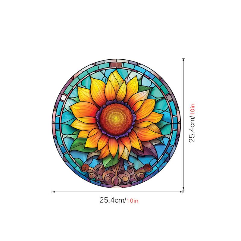 Retro Stained Hummingbird Butterfly Flower Film Window Glass Electrostatic Stickers Colorful