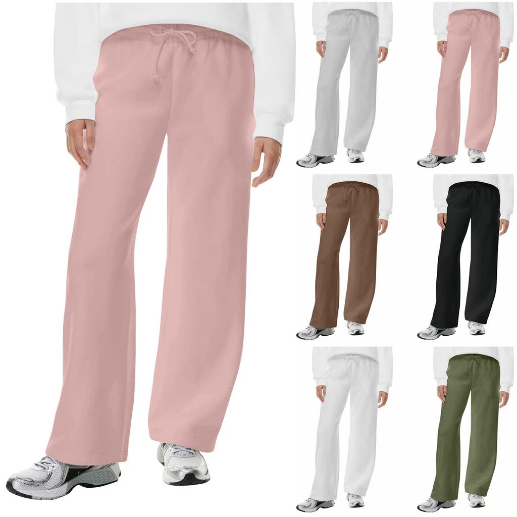 Женские повседневные мешковатые брюки для бега с высокой талией и прямыми штанинами на завязках, спортивные штаны с карманами