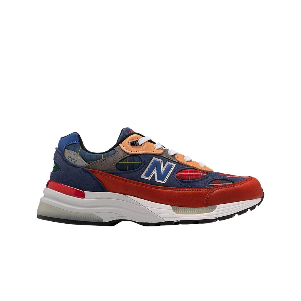 New Balance 992 Сделано в США Клетчатый Оранжевый Темно-синий