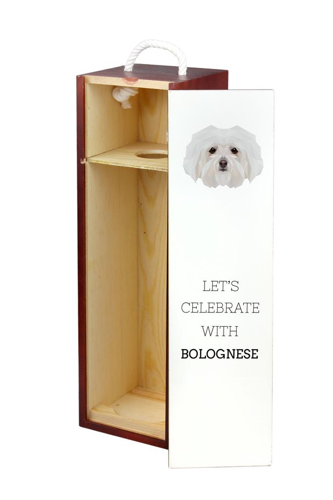 Bolończyk, Bolognese - Geometryczne Pudełko Ze Zdjęciem I Napisem Na Wino Marki Art-Dog