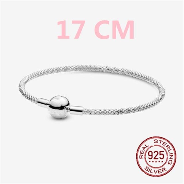 Продажа 925 стерлингового серебра Moments сетчатый браслет змея цепь шарм бусины браслет для женщин мода Diy ювелирные изделия 6 стилей