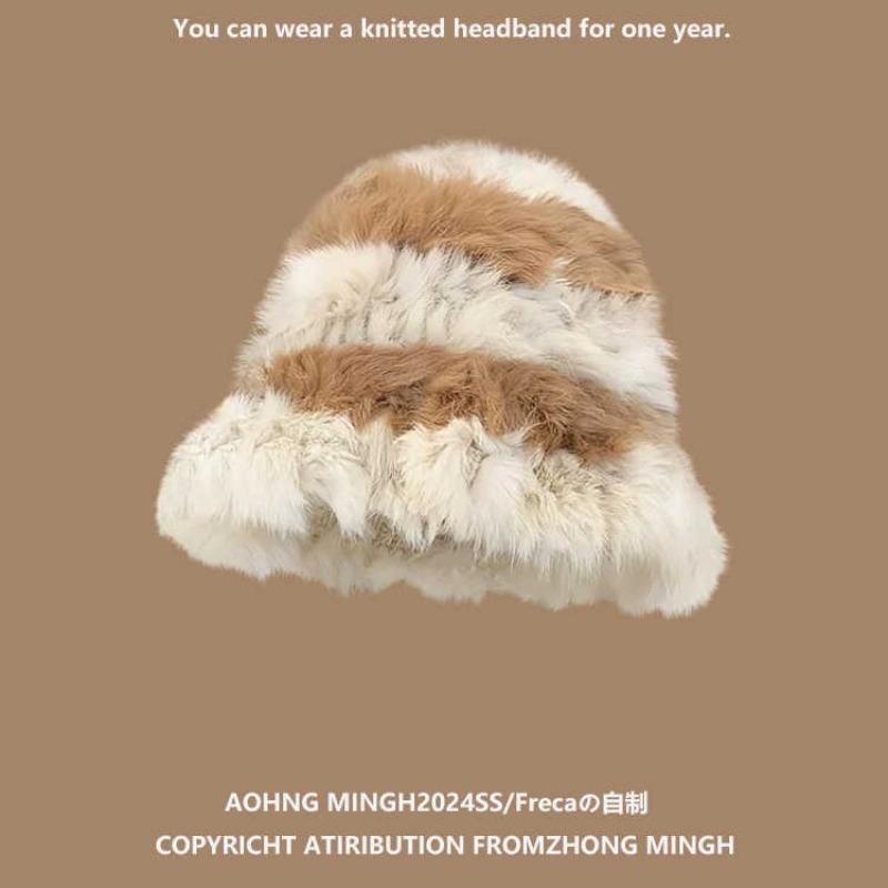 Women S Winter Warm Earmuff Knitted Hat Korean Style Rabbit Hair Blend