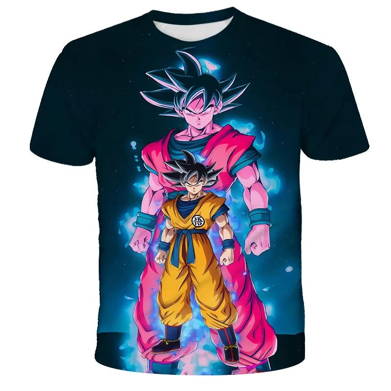 Летняя футболка Dragon Ball 2026 для детей Топы Футболка Аниме Фигурки Сон Гоку Супер