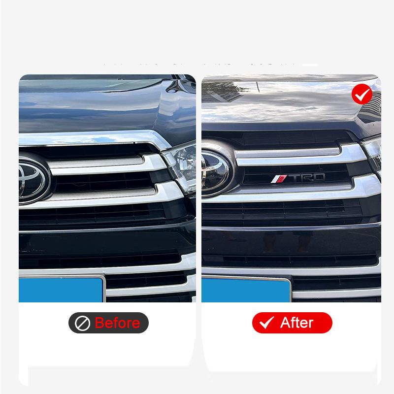 TRD Emblem Front Grille and 3D Metal Rear Badge for S7 Highlander 2015 2016 2017 2018 2019 2020 2021 JH7