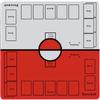 Dnoymab Full Size Playmat Card Game Rubber Playmat for 2 Players with Storage Bag 60x60cm Non-Slip (2mm Red/White)