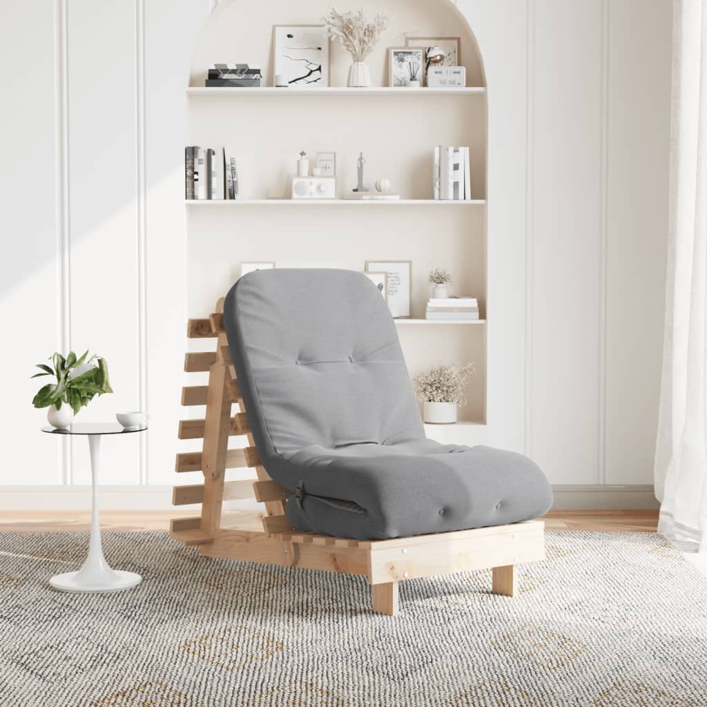 Sofa Rozkładana Typu Futon, Z Materacem, 60X206X11 Cm, Sosnowa