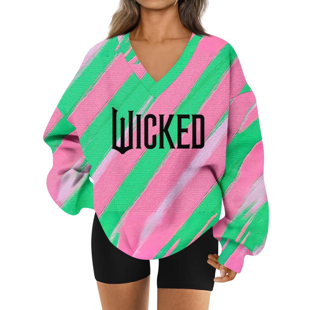 Женская свободная и удобная спортивная одежда с V-образным вырезом, толстовка с длинными рукавами, повседневная одежда для сочетания