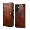 Ретро Чехол из Натуральной Кожи для Samsung Galaxy S24 Ultra S23 S21 S20 S10 Plus Флип-чехол Бизнес-кошелек с Ремешком Слот для Карт