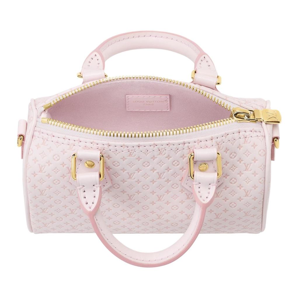 Louis Vuitton NANO SPEEDY Кожаная сумка-бостон, Сумка через плечо Женская Розовая M29414