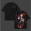 Reze Printed Tee Anime Chainsaw Man Clothing Men Women Retro Washed T-shirts Short Sleeve Tshirt Harajuku Male Cotton T Shirt