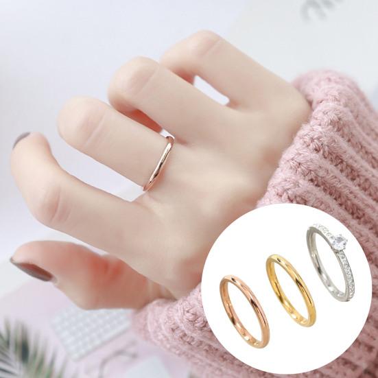 3Pcs/Set Stacking Rings for Women Round Cubic Zirconia Rings Stainless Steel Rings Exquisite Jewelry Gifts for Daily Wear Birthdays Christmas