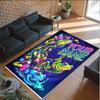 Frog Theme Crystal Velvet Floor Rug Personalized Custom Name Text Warm Carpet Home Decoration