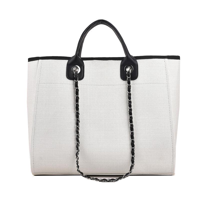 Женская сумка новая модная текстура на плечо сумочка большой вместимости холщовая сумка-тоут на цепочке тренд
