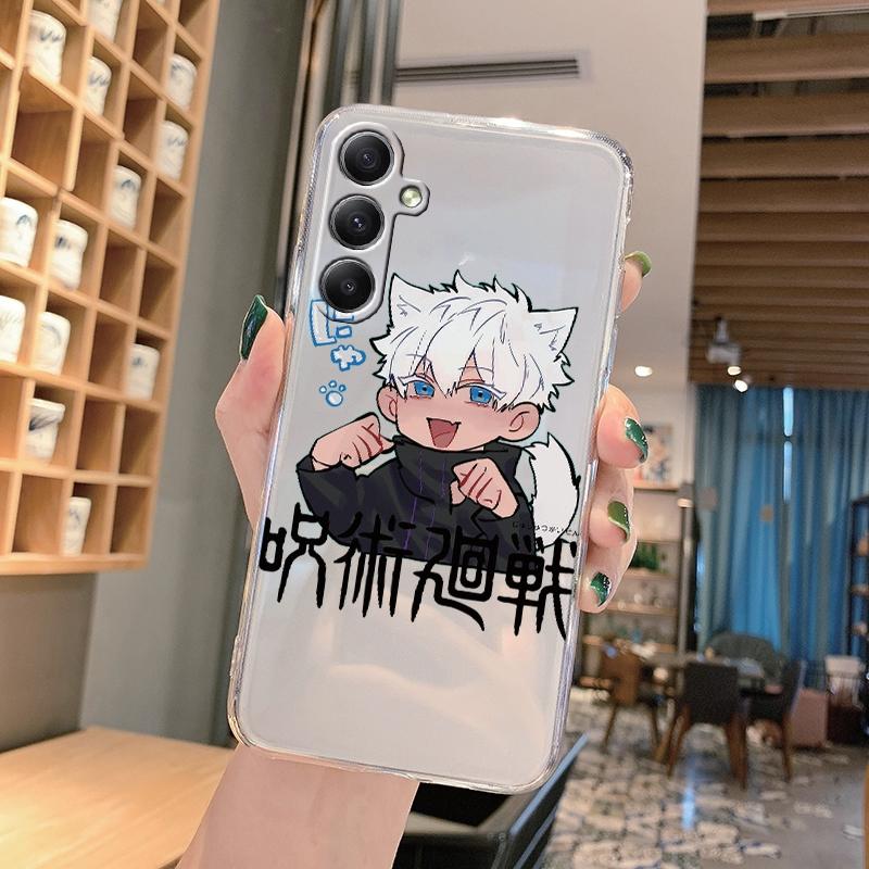 Мягкий прозрачный силиконовый чехол с рисунком аниме для Samsung A55 M35 S24 Xiaomi Redmi Note 13 Poco C65 iPhone Camera Противоударный защитный чехол
