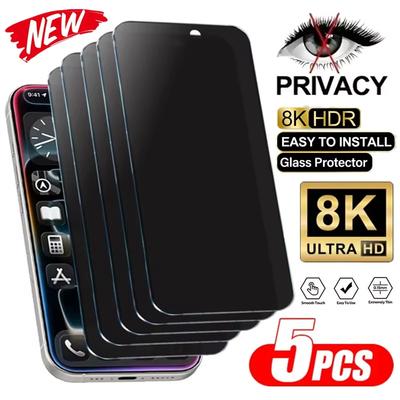 5 шт. Антишпионское стекло для IPhone 17 Air 16 15 14 13 12 11 PRO MAX 16e XR XS Защитные стекла с защитой конфиденциальности для IPhone 17 Закаленное стекло