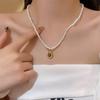 Жемчужное ожерелье Shijia Женское Нишевый Дизайн Легкая Роскошь Высококачественное Темперамент Цепочка на Ключицы Цепочка на Шею Цепочка для Свитера Жемчужная Цепочка