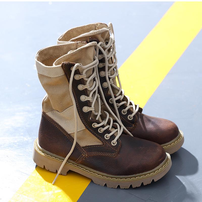 Кожаные туфли для инструментов, мужские, для отдыха на природе, водонепроницаемые ботинки Martin, женские ботинки, кожаные военные ботинки, средние и высокие ботинки для пустыни