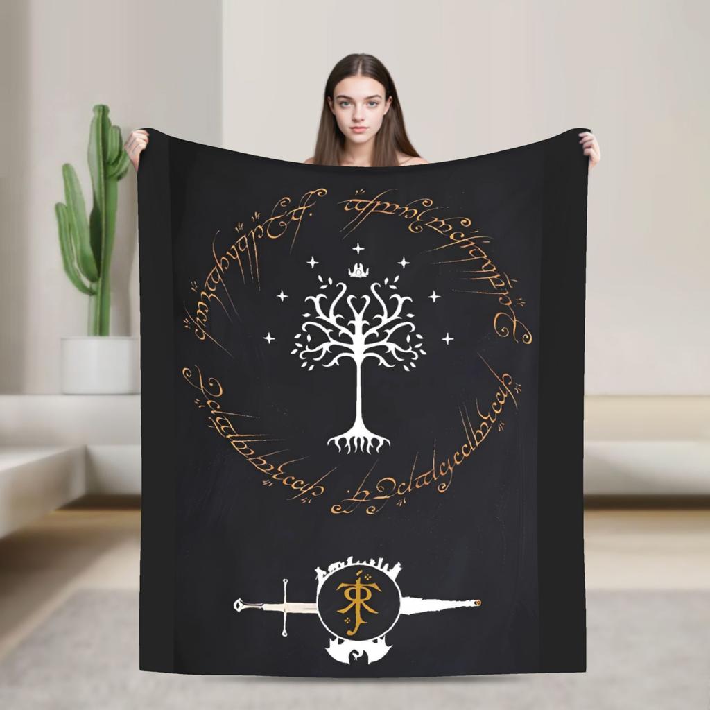 Оригинальное Дерево Л-Лорды Колец Фланелевое Одеяло Мягкие Прочные Покрывала для Спальни Тренд Покрывало Покрывало на Диван