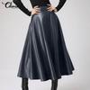 Spring Autumn Women's Long Skirt High Waist Big Swing Party Solid Color Casual Loose Plus Size