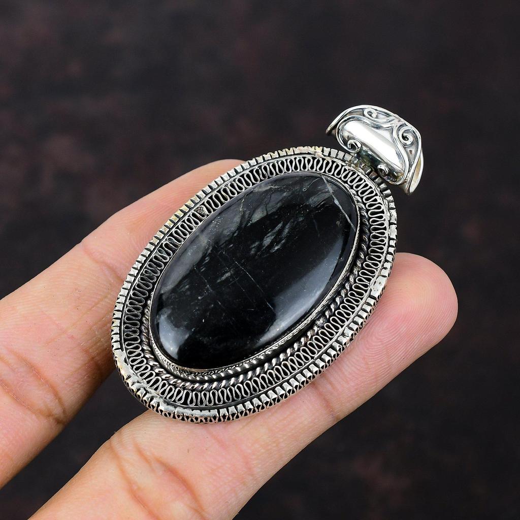 Подвеска из яшмы Пикассо, драгоценный камень, винтажные ювелирные изделия, подвеска из стерлингового серебра 925 пробы, подвеска ручной работы, стильная подвеска, подарок для матери, серебряные украшения