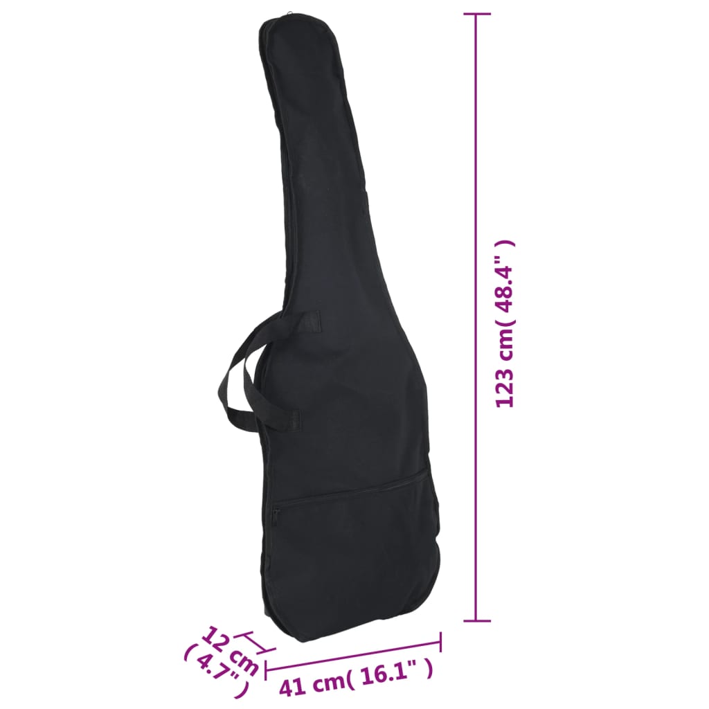 Beginner Electric Bass Guitar with Bag Blue and Black Full Size 4 4 46