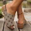 Fashion New Flower Print Wedges Sandals Women Summer Thick Bottom Platform Mule Slippers Woman Plus Size 43 Light Non Slip Beach Slides