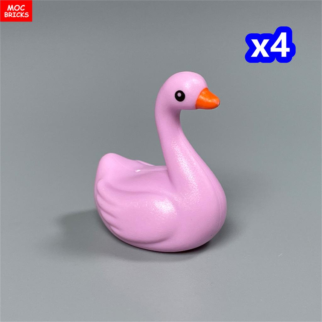 non-toxic MOC Bricks Animal Duck Swan River Lake Farm Scene View Accessories DIY Building Blocks Toys for Children Gifts