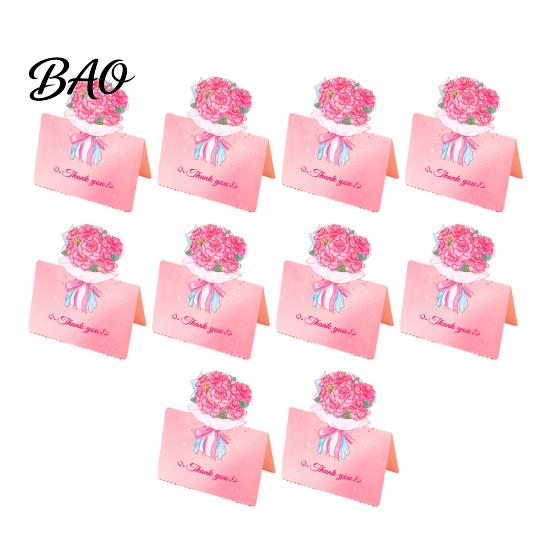 Holiday Blessing Card 10Pcs 3D Bouquet Greeting Card, Thank You Best Wishes Kit Folding Floral Note for Mother's Day Father's Birthday Thick