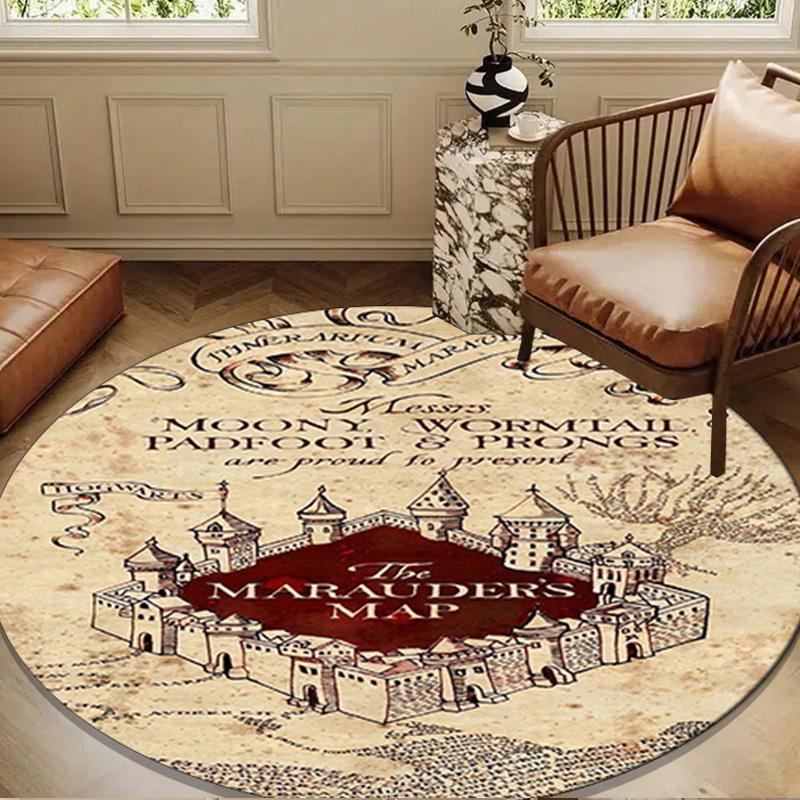 Magic School Adventure Round Rug for Livingroom,Bedroom, Palyroom, Chair Rug, Area rug, Circle Carpet, Large Size Fan Christmas gift